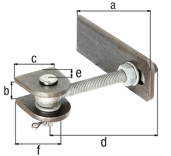 Torband HELO für 180° Öffnung, lange Ausführung, Stahl