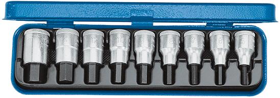 GEDORE Schraubendrehereinsatz-  Satz 1/2" Innensechskant 3/16" bis 5/8" 9-teilig