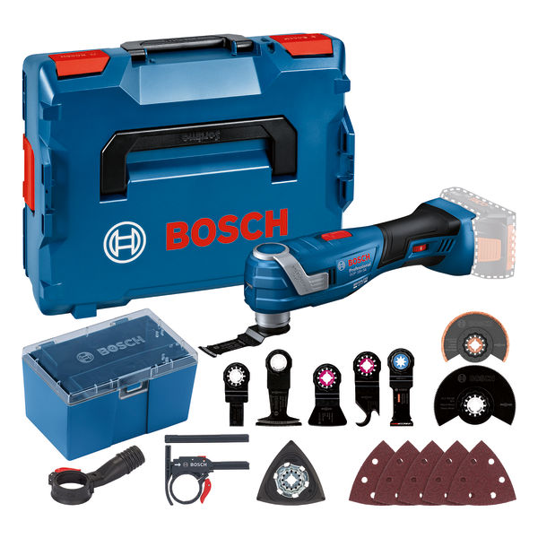 Artikelhauptbild Bosch Akku-Multi-Cutter GOP 18V-34, Starlock Tauchsägeblätter+diverses Zubehör, L-BOXX