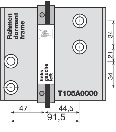 Bohrlehre Dr. Hahn T105A0000 für Türband 4