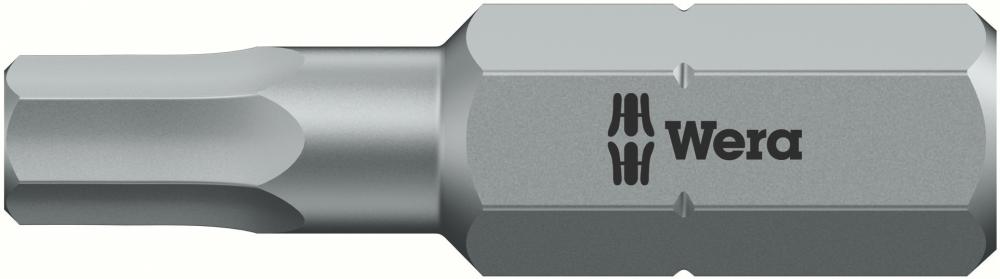 Bit zähhart, 25 mm lang, für Innen-6-kant-Schrauben 1/4", WERA