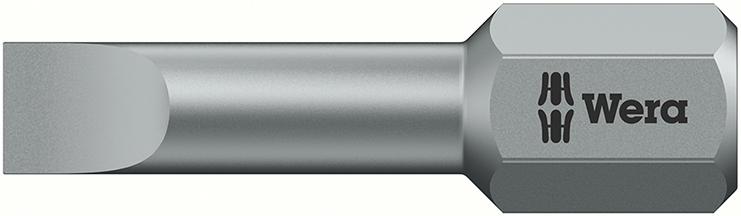 Bit für Schlitz-Schrauben 1/4″, 25 mm, zähhart, Wera Bit für Schlitz-Schrauben 1/4″, 25 mm, zähhart, Wera