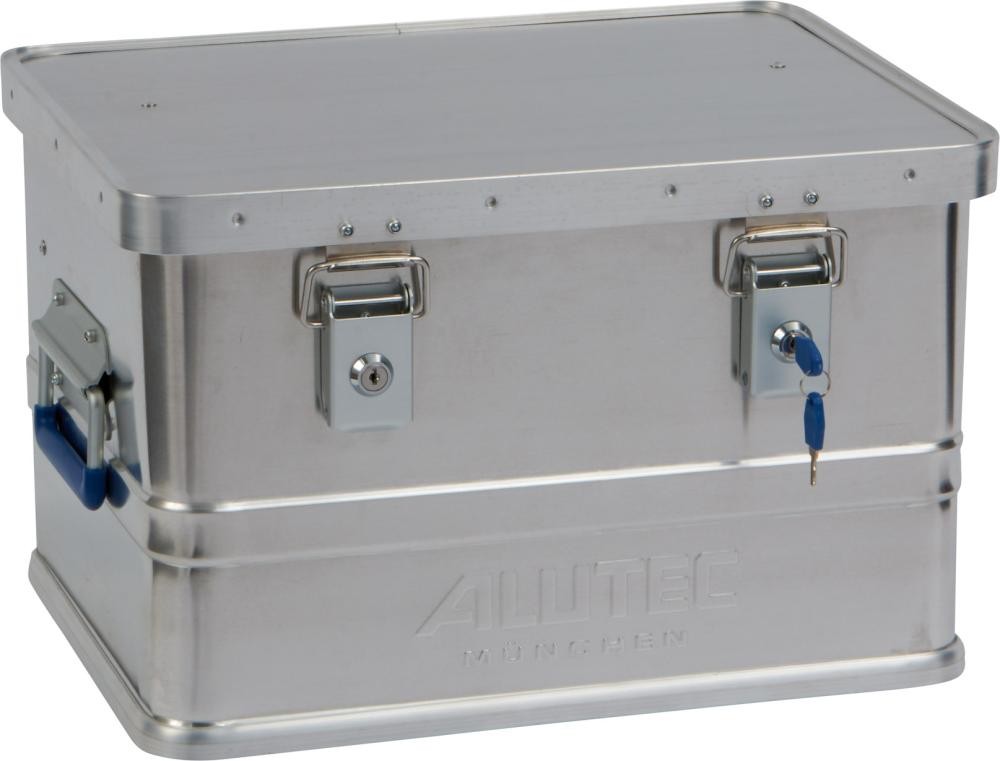 Aluminiumkoffer, Werkzeugkoffer, schließbar, Metallkoffer, blaue Verriegelung