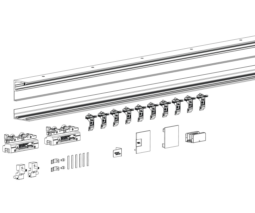 Schiebetürbeschlag DORMA MUTO COMFORT M 60, Wandmontage, Aluminium