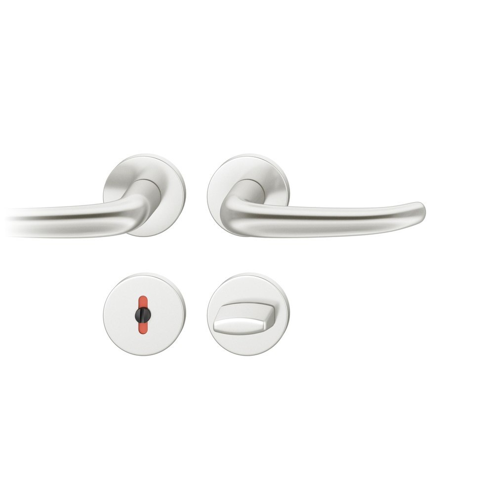 FSB Drückergarnitur mit Rosetten 12 1023, ASL, rund, VK 8 mm, mit Nocken, Aluminium