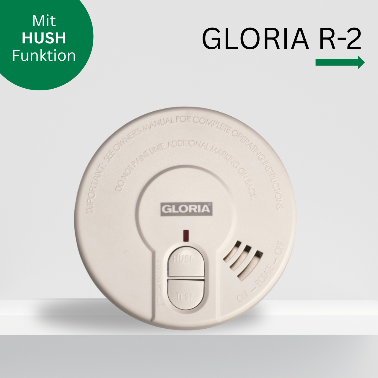 Rauchmelder mit Hush-Funktion Gloria R-2