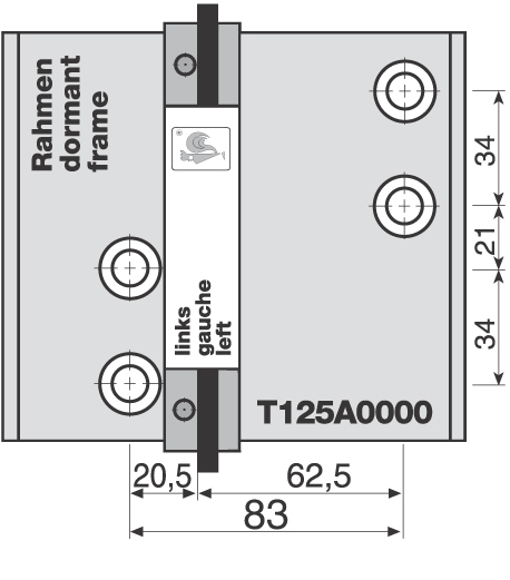 Bohrlehre Dr. Hahn T125A0000 für Türband 4