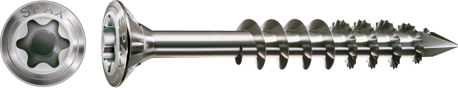 Artikelhauptbild SPAX Fassadenschraube,Teilgewinde, Linsensenkkopf, T-STAR plus T20, CUT-Spitze, Edelstahl rostfrei A2