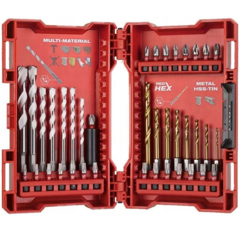 Milwaukee SHOCKWAVE Bohrer & Bits in Kunststoffbox - 39 tlg.