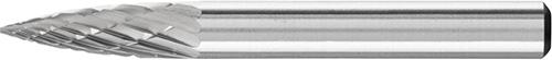 Hartmetall-Frässtift mit 6-mm-Schaft, Geschossform SPG (Spitzbogen), Zahnung 3 PLUS