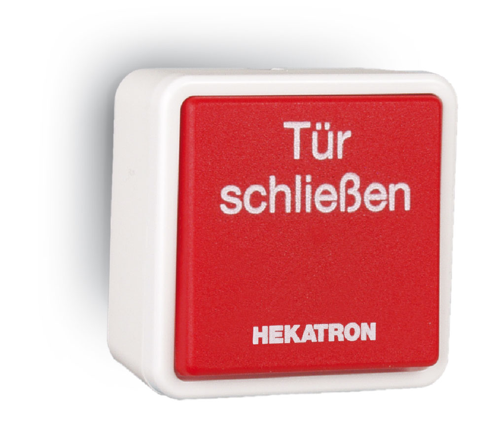 Schalter, Tür schließen, Rot, Hebelknopf, Hekatron