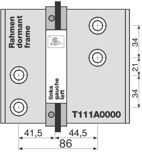 Bohrlehre Dr. Hahn T111A0000 für Türband 4