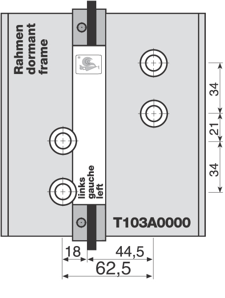 Bohrlehre Dr. Hahn T103A0000 für Türband 4