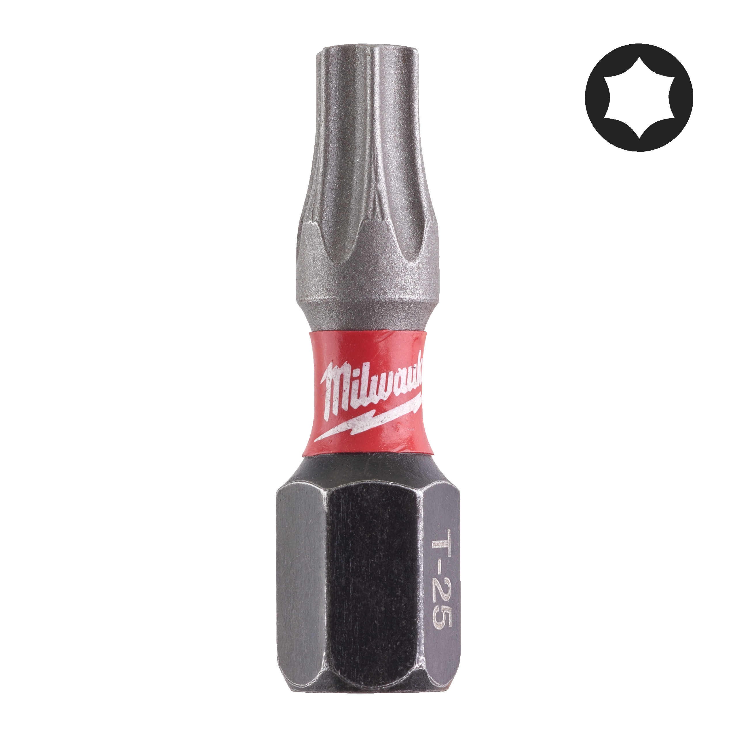 Milwaukee Schrauberbit Torx TX25 / 25 mm SHOCKWAVE (25er Pack)