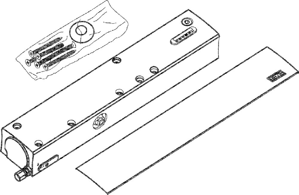 railway component, linear actuator, motor block, screw holes, mounting plate